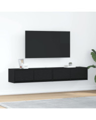 Meuble TV 2 pcs chêne noir 80x31x25,5 cm bois d'ingénierie | Mobilier & Déco