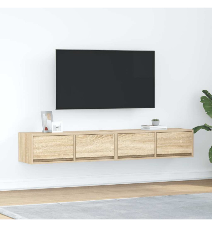 Meubles TV 2 pcs chêne sonoma 80x31x25,5 cm bois d'ingénierie | Mobilier & Déco