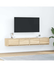 Meubles TV 2 pcs chêne sonoma 80x31x25,5 cm bois d'ingénierie | Mobilier & Déco
