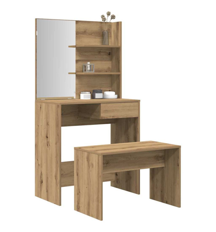Ensemble de coiffeuse chêne artisanal bois ingénierie | Mobilier & Déco