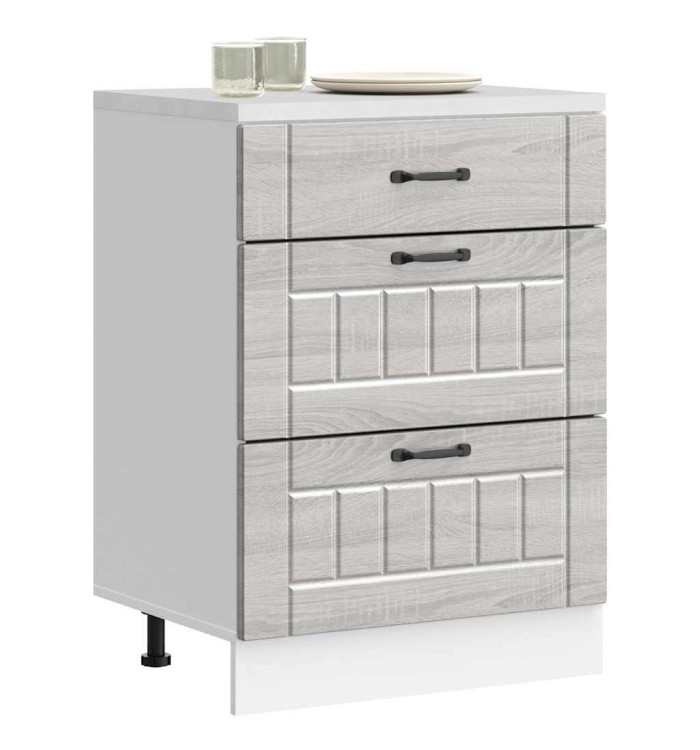 Armoire de cuisine Lucca sonoma gris bois ingénierie | Mobilier & Déco