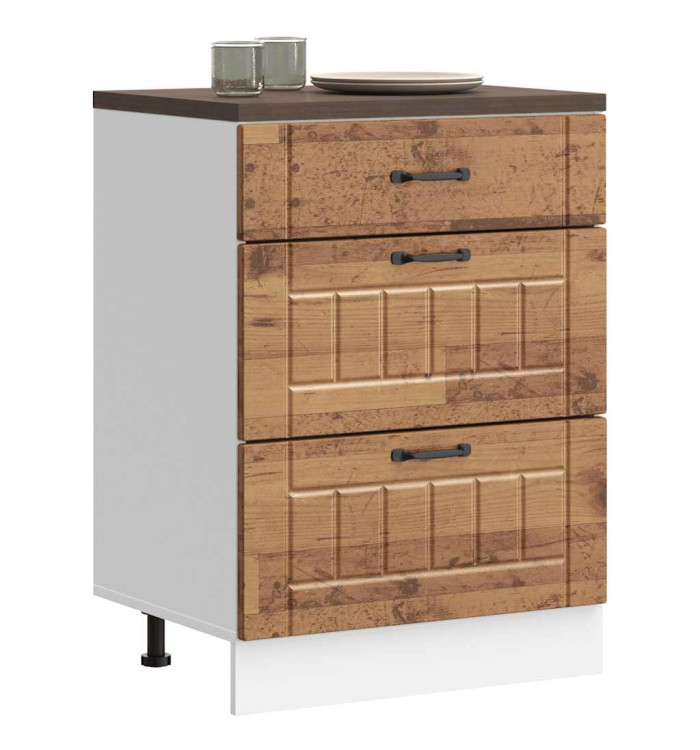 Armoire de cuisine Lucca vieux bois bois ingénierie | Mobilier & Déco