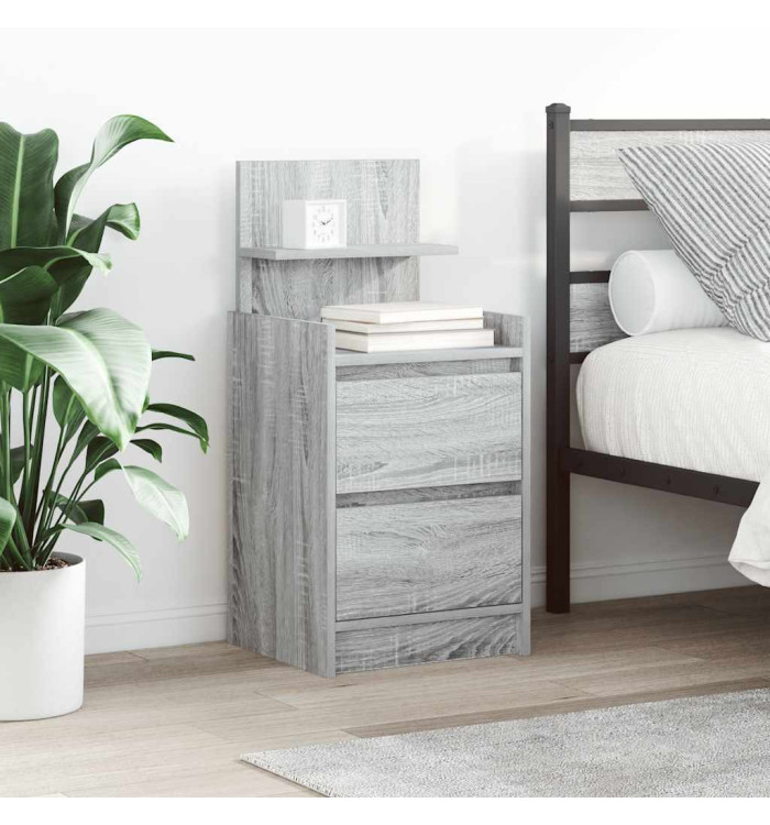 Table de chevet avec 2 tiroirs sonoma gris 38x34x80 cm | Mobilier & Déco