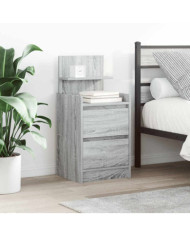 Table de chevet avec 2 tiroirs sonoma gris 38x34x80 cm | Mobilier & Déco