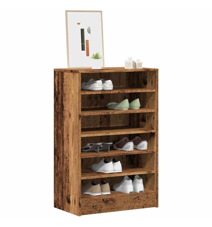 Armoire à chaussures vieux bois 60x35x92 cm bois d'ingénierie | Mobilier & Déco