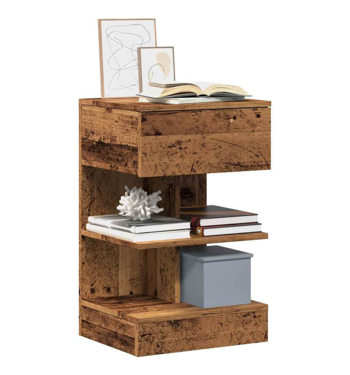 Tables de chevet 2 pcs vieux bois 40x35x65 cm bois d’ingénierie | Mobilier & Déco