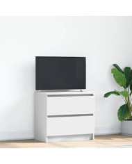 Meuble TV blanc 60x35x54 cm bois d'ingénierie | Mobilier & Déco