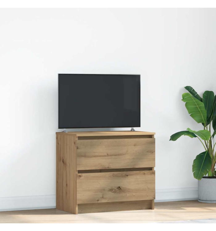Meuble TV chêne artisanal 60x35x54 cm bois d'ingénierie | Mobilier & Déco