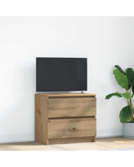 Meuble TV chêne artisanal 60x35x54 cm bois d'ingénierie | Mobilier & Déco