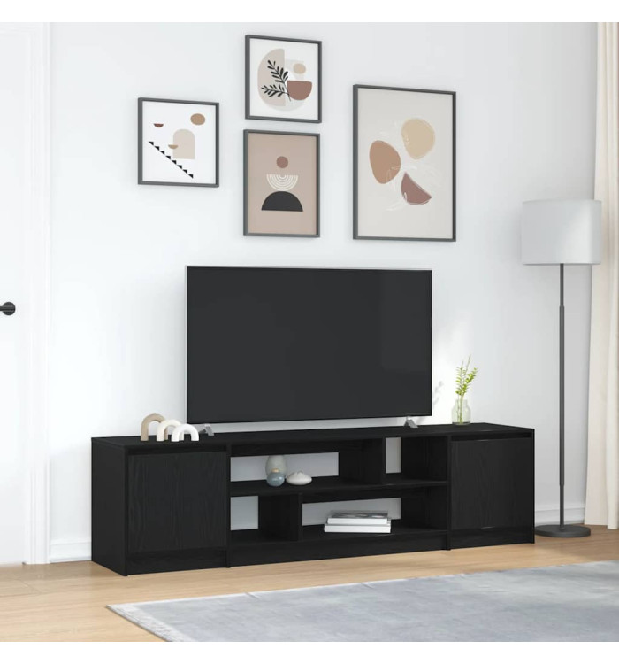 Meuble TV chêne noir 188,5x41x50 cm bois d'ingénierie | Mobilier & Déco