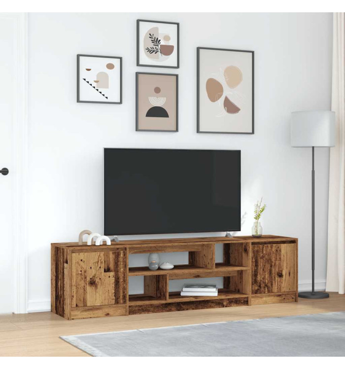 Meuble TV vieux bois 188,5x41x50 cm bois d'ingénierie | Mobilier & Déco