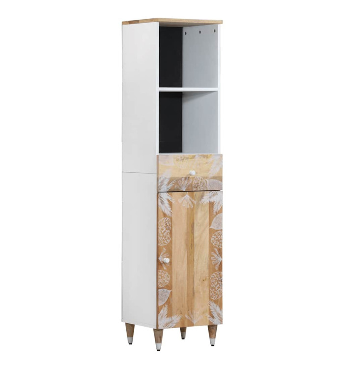 Armoire de salle de bain 38x33,5x160 cm bois massif de manguier | Mobilier & Déco