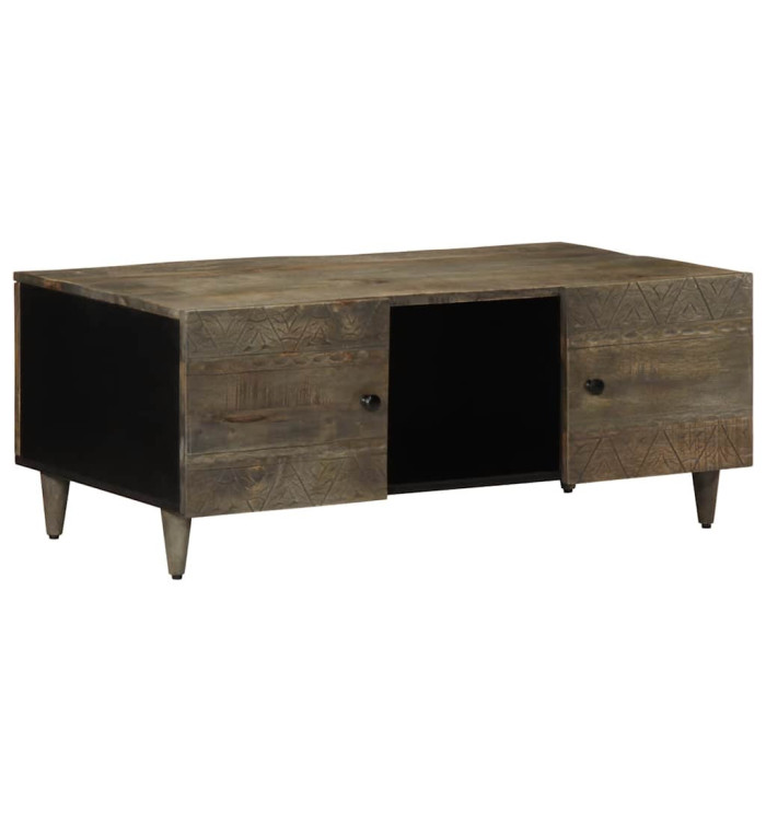 Table basse gris clair 100x54x40 cm bois massif de manguier | Mobilier & Déco