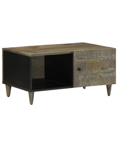 Table basse gris clair 80x50x40 cm bois de manguier massif | Mobilier & Déco