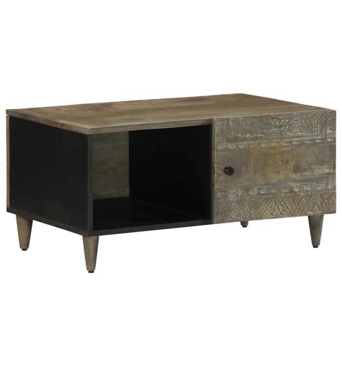 Table basse gris clair 80x50x40 cm bois de manguier massif | Mobilier & Déco