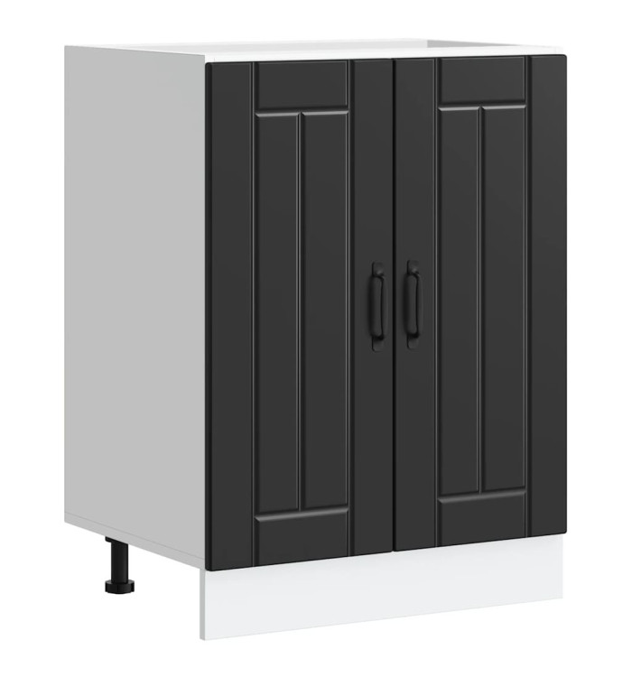 Meuble de base de lavabo Lucca noir bois d'ingénierie | Mobilier & Déco