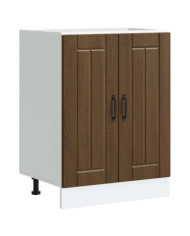 Meuble de base de lavabo Lucca chêne marron bois d'ingénierie | Mobilier & Déco