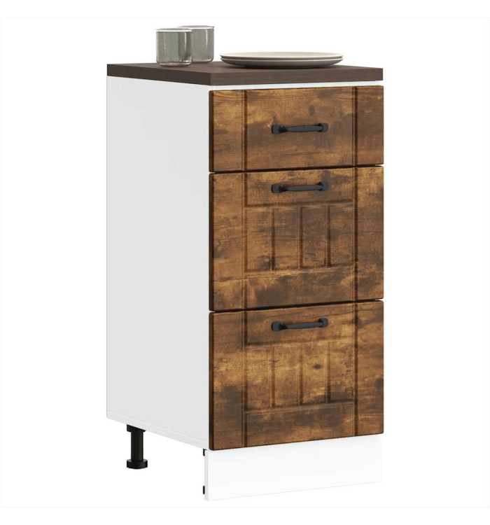 Armoire de cuisine Lucca chêne fumé bois ingénierie | Mobilier & Déco