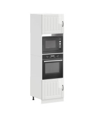 Armoires de four 2 pcs Kalmar blanc brillant bois d'ingénierie | Mobilier & Déco