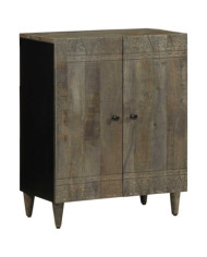 Buffet gris clair 60x33,5x75 cm bois de manguier massif | Mobilier & Déco