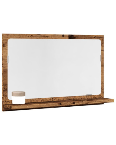 Armoire à miroir de salle de bain vieux bois bois d'ingénierie | Mobilier & Déco