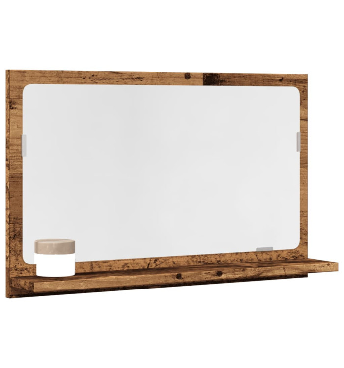 Armoire à miroir de salle de bain vieux bois bois d'ingénierie | Mobilier & Déco