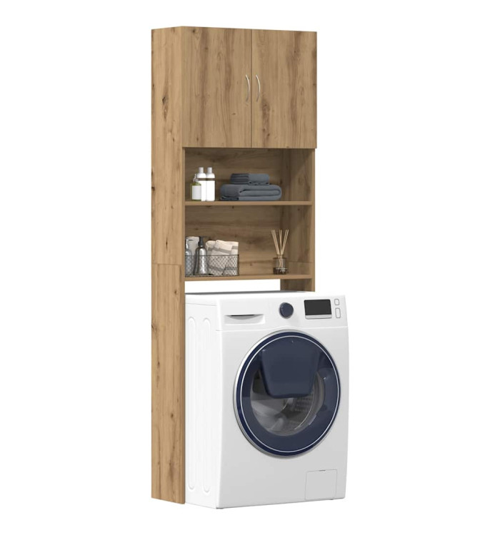 Meuble de machine à laver chêne artisanal bois d'ingénierie | Mobilier & Déco