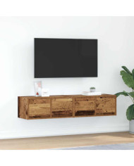 Meubles TV 2 pcs vieux bois 60x31x25,5 cm bois d'ingénierie | Mobilier & Déco