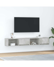 Meubles TV 2 pcs gris béton 80x31x25,5 cm bois d'ingénierie | Mobilier & Déco
