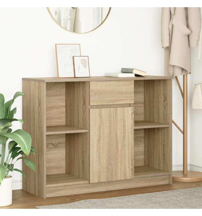 Buffet avec tiroir chêne sonoma 101x35x76 cm bois d'ingénierie | Mobilier & Déco