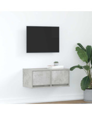Meuble TV gris béton 60x31x25,5 cm bois d'ingénierie | Mobilier & Déco
