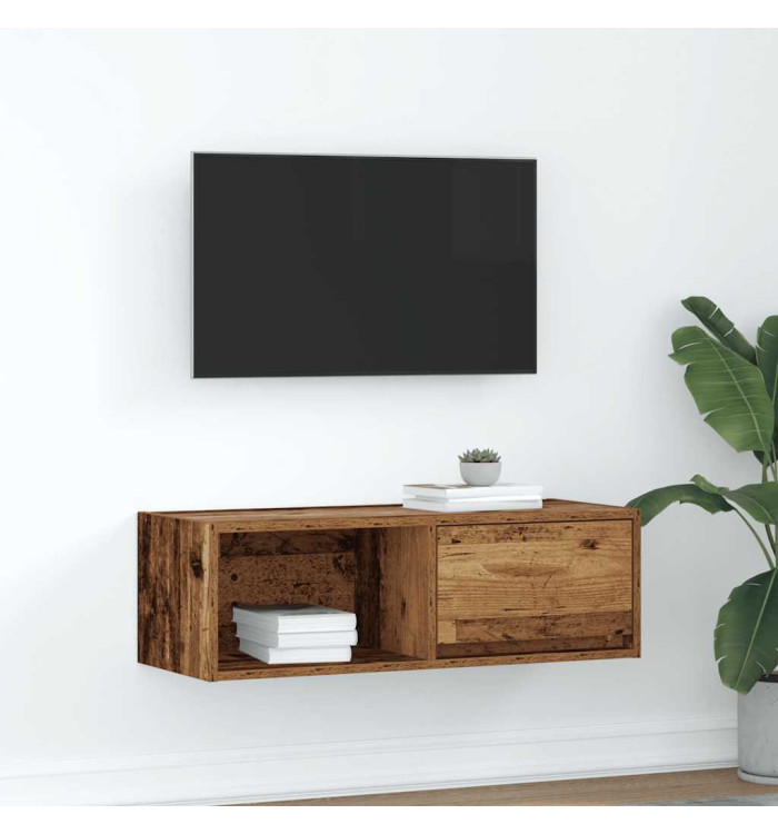 Meuble TV vieux bois 80x31x25,5 cm bois d'ingénierie | Mobilier & Déco