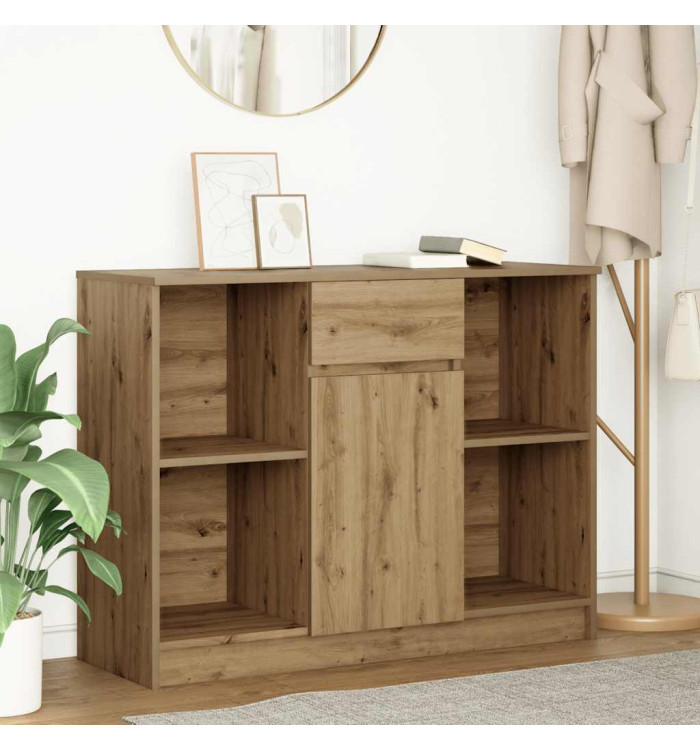 Buffet avec tiroir chêne artisanal 101x35x76 cm bois ingénierie | Mobilier & Déco