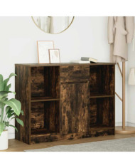 Buffet avec tiroir chêne fumé 101x35x76 cm bois d'ingénierie | Mobilier & Déco