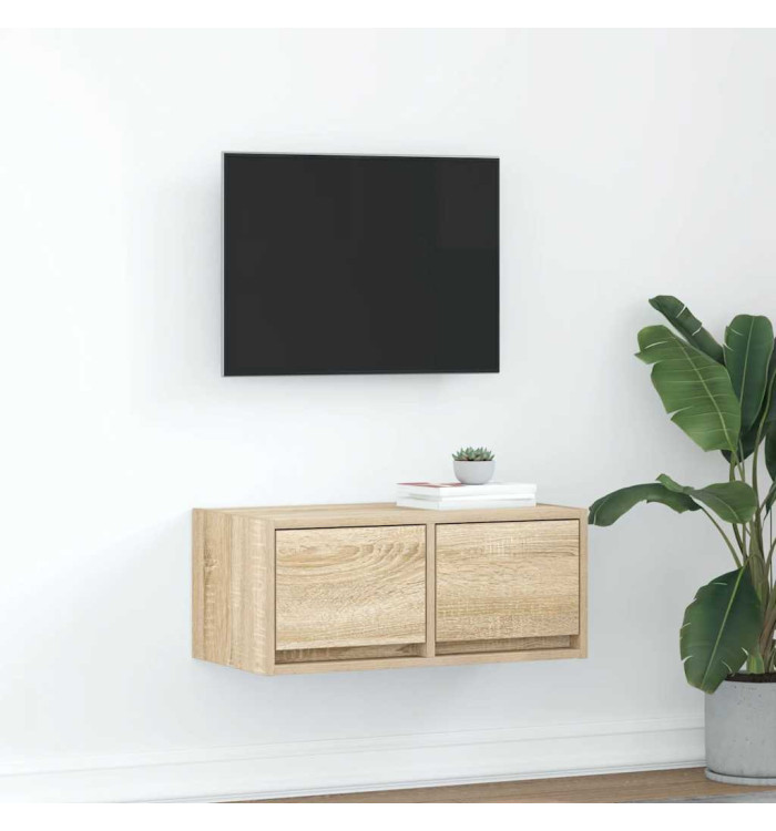 Meuble TV chêne sonoma 60x31x25,5 cm bois d'ingénierie | Mobilier & Déco