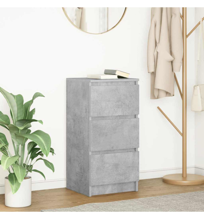 Buffet gris béton 37,5x35x76 cm bois d'ingénierie | Mobilier & Déco