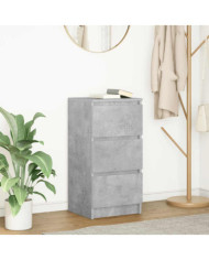 Buffet gris béton 37,5x35x76 cm bois d'ingénierie | Mobilier & Déco
