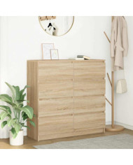 Buffet chêne sonoma 100x35x99 cm bois d'ingénierie | Mobilier & Déco