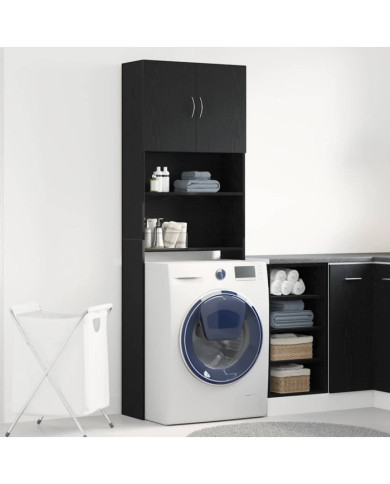 Meuble de machine à laver chêne noir 64x24x190 cm | Mobilier & Déco