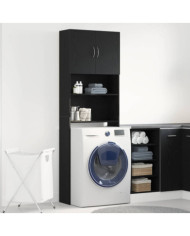Meuble de machine à laver chêne noir 64x24x190 cm | Mobilier & Déco