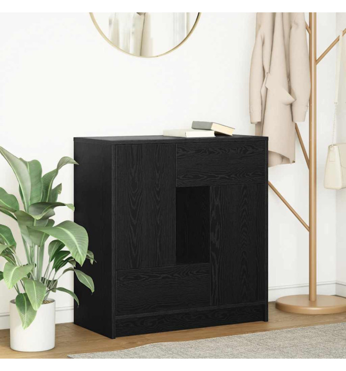 Buffet avec tiroirs et portes chêne noir 70,5x34x74,5 cm | Mobilier & Déco
