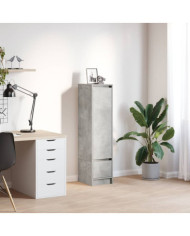 Buffet haut gris béton 29,5x34x119,5 cm bois d'ingénierie | Mobilier & Déco
