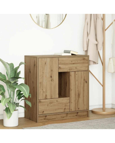 Buffet avec tiroirs et portes chêne artisanal 70,5x34x74,5 cm | Mobilier & Déco