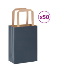 Sacs en papier 50 pcs avec poignées bleu 15x8x21 cm | Mobilier & Déco