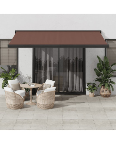 Auvent rétractable automatique marron 450x300 cm | Mobilier & Déco