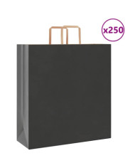 Sacs en papier 250 pcs avec poignées noir 45x17x48 cm | Mobilier & Déco