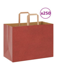 Sacs en papier 250 pcs avec poignées rouge 32x17x25 cm | Mobilier & Déco