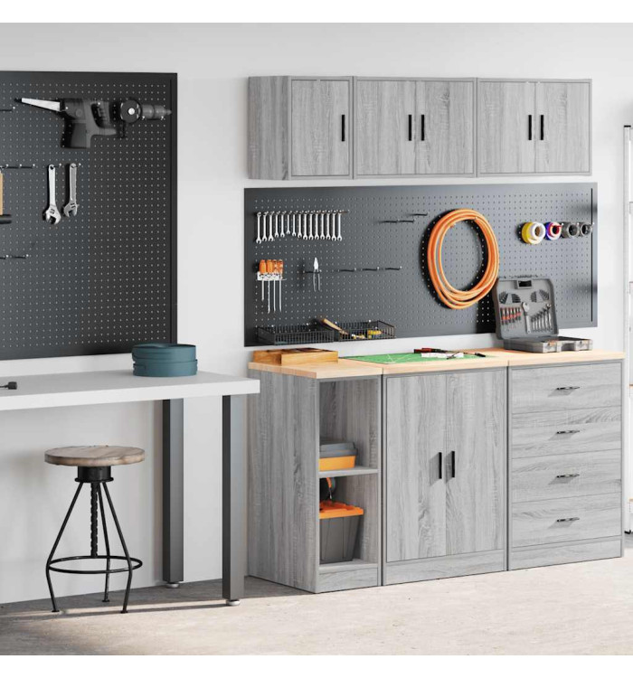 Armoires de garage 2 pcs sonoma gris bois d'ingénierie | Mobilier & Déco