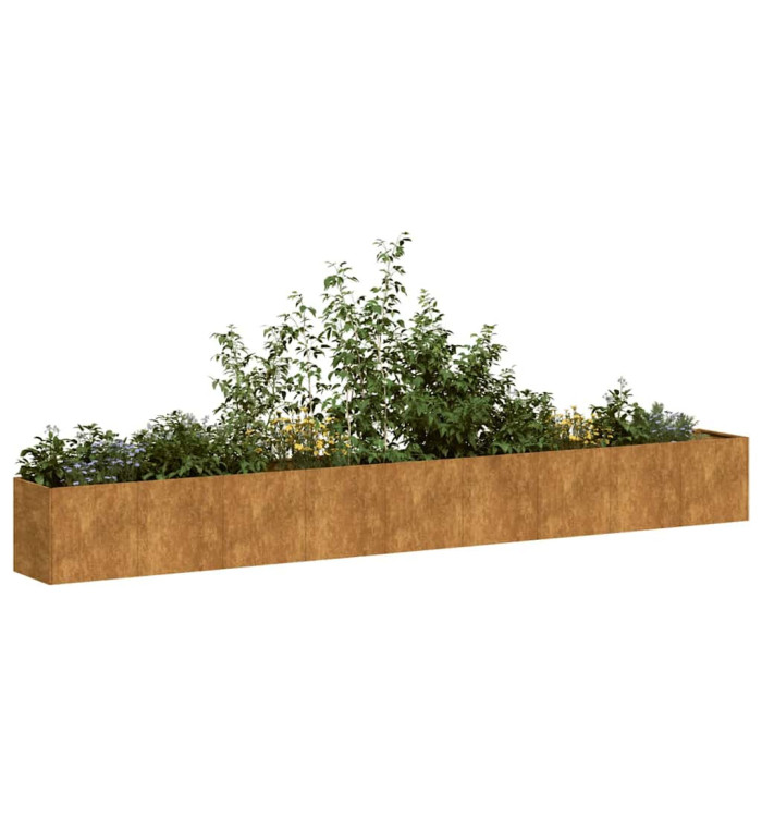 Jardinière rouillé 360x40x40 cm acier inoxydable | Mobilier & Déco