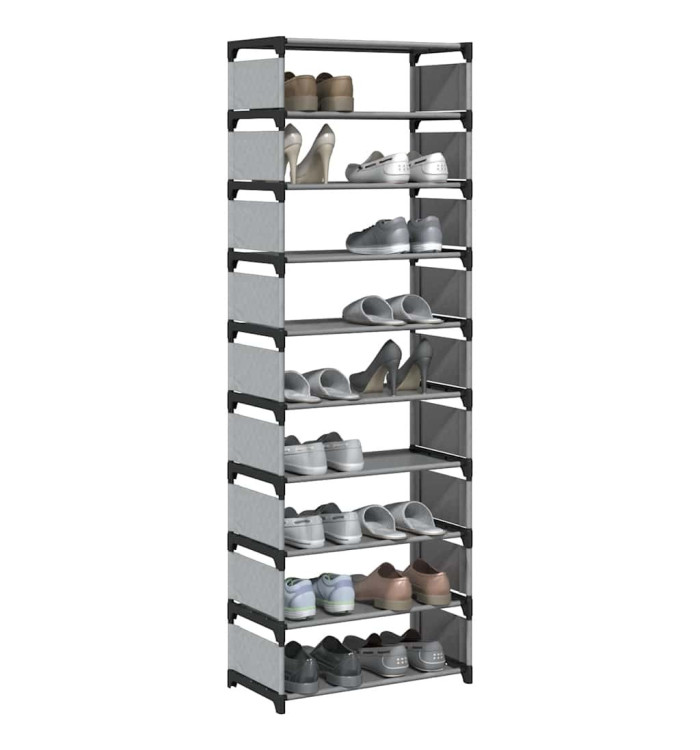 Étagère à chaussures 10 niveaux 54x28x158 cm tissu non-tissé | Mobilier & Déco